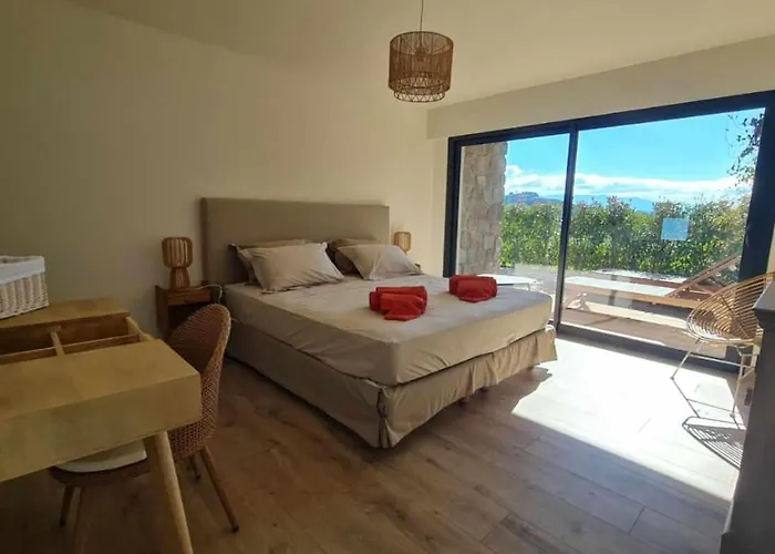 Proche Porticcio, Coup De Coeur Asure,appartement De Standing, Rez De 6 Couchages, Climatise A 150m De La Plage, Terrains De Tennis شقة Grosseto-Prugna